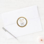 Gold Black Formal Wedding Vielen Dank Round Sticke Runder Aufkleber (Umschlag)