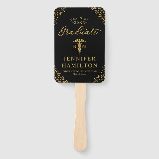 Gold Black Foto Medical Nursing School Abschluss Fächer (Vorderseite)