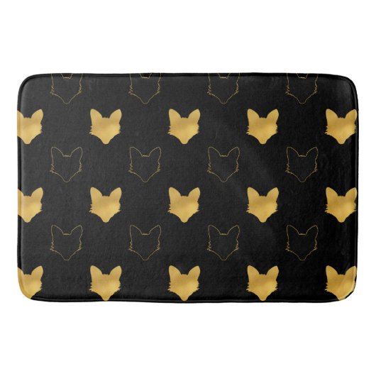Gold Black Foxes Badematte (Vorderseite)