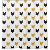 Gold Black Foxes Duschvorhang (Vorderseite)