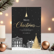 Gold & Black Frohe Weihnachten Kalligrafisch