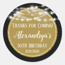 Gold Black Geburtstag Danke für das Kommen der Lie