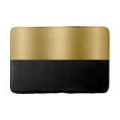 Gold & Black Geometric Design Monogram Badematte (Vorderseite)