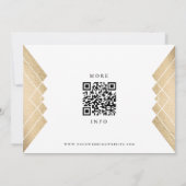 Gold Black Geometric Gatsby QR Code Save the Date Einladung (Rückseite)