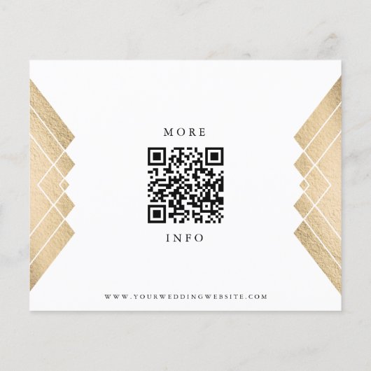 Gold Black Geometric Gatsby Save the Date Budget Flyer (Hinten)