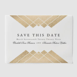 Gold Black Geometric Gatsby Save the Date Pergament Einladungen