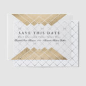 Gold Black Geometric Gatsby Save the Date Pergament Einladungen (Versetzt (Einladung))
