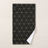 Gold Black Geometric Triangle Boho Glam Minimal Badhandtuch Set (Handtuch)