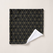 Gold Black Geometric Triangle Boho Glam Minimal Badhandtuch Set (Waschlappen)