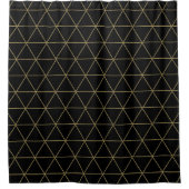 Gold Black Geometric Triangle Boho Glam Minimal Duschvorhang (Vorderseite)