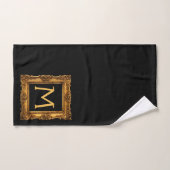 Gold Black Gerahmt Monogram Badetuch Set (Handtuch)