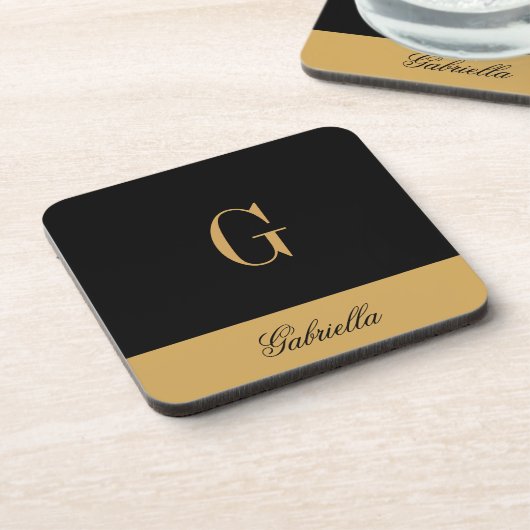 Gold Black Getränkeuntersetzer (Linke Seite)