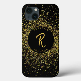 Gold & Black Girl Monogram Case-Mate iPhone Hülle