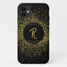 Gold & Black Girl Monogram Case-Mate iPhone Hülle