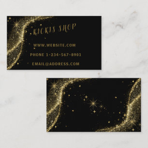 Gold Black Girl Star Business Card Visitenkarte