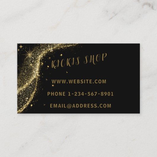 Gold Black Girl Star Business Card Visitenkarte (Vorderseite)