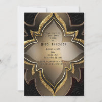 Gold Black Glam Exotic Blume Party Einladungen