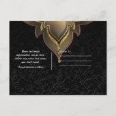 Gold Black Glam Exotic Blume Save the Date Ankündigungspostkarte (Rückseite)