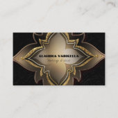 Gold Black Glam Exotic Chic Blume Elegante Klasse Visitenkarte (Vorderseite)