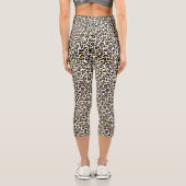 Gold Black Glam Leopard Print Capri Leggings (Rückseite)