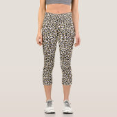 Gold Black Glam Leopard Print Capri Leggings (Vorderseite)
