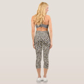 Gold Black Glam Leopard Print Capri Leggings (Rückseite)