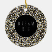 Gold Black Glam Leopard Print Keramik Ornament (Vorne)