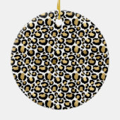Gold Black Glam Leopard Print Keramik Ornament (Hinten)