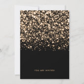 Gold & Black Glam Silvester Party Einladung (Rückseite)