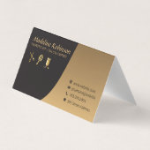 Gold Black Glamour Stylist | Haar und Schönheit Visitenkarten (Rückseite)