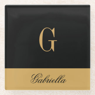 Gold Black Glasuntersetzer