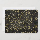 Gold Black Glittery Confetti Dos Babydusche Einladung (Rückseite)