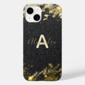 Gold Black Glittery Funkelnd Stylish Modern Glam Case-Mate iPhone Hülle (Rückseite)