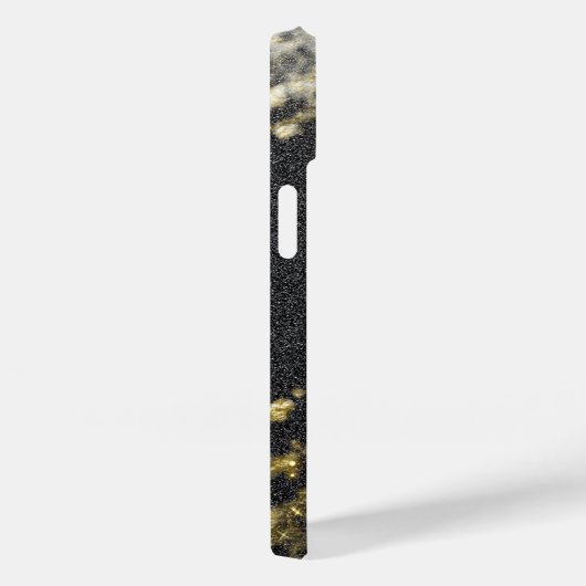 Gold Black Glittery Funkelnd Stylish Modern Glam Case-Mate iPhone Hülle (Rückseite / Rechts)