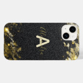 Gold Black Glittery Funkelnd Stylish Modern Glam Case-Mate iPhone Hülle (Rückseite (Horizontal))