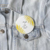 Gold Black Glittery Palm Leaf Tropical Wedding Button (Beispiel)