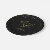 Gold & Black Glitz 30. Geburtstagsfeier Pappteller (Schrägansicht)