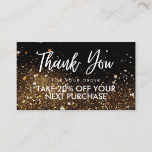Gold Black Glitzer Beauty Salon Discount Card Visitenkarte