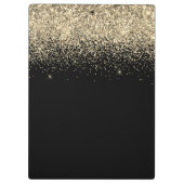 Gold Black Glitzer Girly Monogram Initials Klemmbrett (Rückseite)