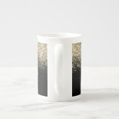 Gold Black Glitzer Girly Monogram Initials Porzellantasse (Rückseite)