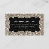 Gold & Black Glitzer Glam Chic Style Business Card Visitenkarte (Rückseite)