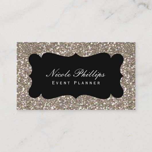 Gold & Black Glitzer Glam Chic Style Business Card Visitenkarte (Vorderseite)