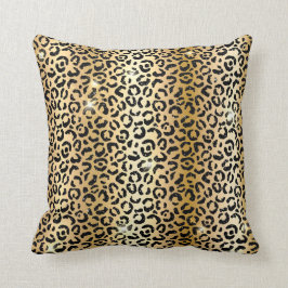 Gold & Black Glitzer Glam Leopard Spots drucken Kissen