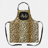 Gold & Black Glitzer Glam Leopard Spots drucken Schürze (Vorderseite)