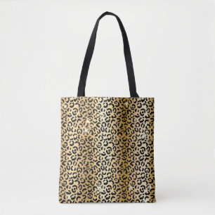 Gold & Black Glitzer Glam Leopard Spots drucken Tasche