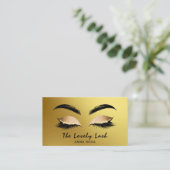 *~* Gold Black Glitzer Lashes Visitenkarte (Stehend Vorderseite)