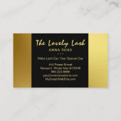 *~* Gold Black Glitzer Lashes Visitenkarte (Rückseite)