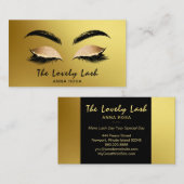 *~* Gold Black Glitzer Lashes Visitenkarte (Vorne/Hinten)