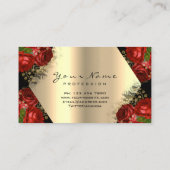Gold Black Glitzer Makeup Artist Lash Floral Rose Visitenkarte (Rückseite)