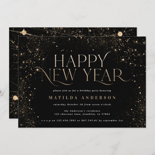 Gold Black Glitzer Party (Vorne/Hinten)